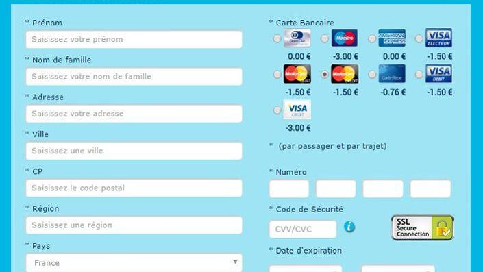 price advantages only apply to certain cards of payment (Screenshot of the site www.govoyages.fr)