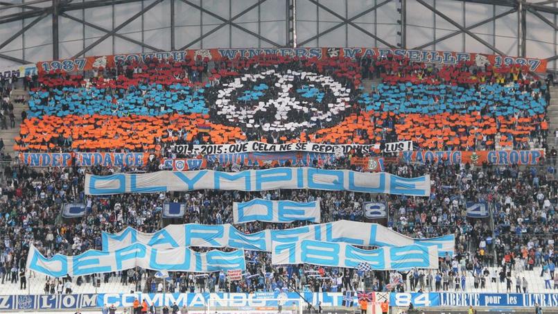 La tribune du stade Vélodrome avant le match face à Lorient. Crédit: www.sw87.com