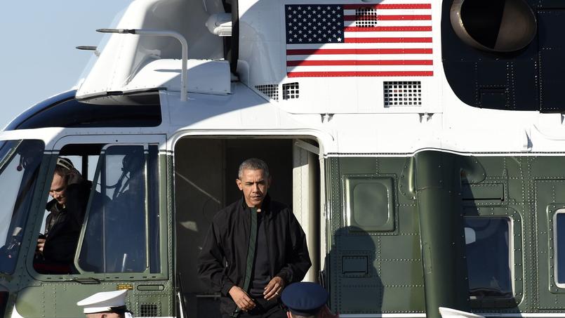 Le président étasunien à la base militaire aérienne Andrews Air Force Base (Maryland)