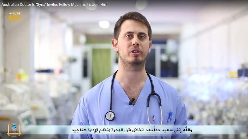 Capture d'écran d'une vidéo de propagande de Daech, mettant en scène un médecin australien venu grossir les rangs du groupe terroriste en mars 2015. Crédits photo: DR.