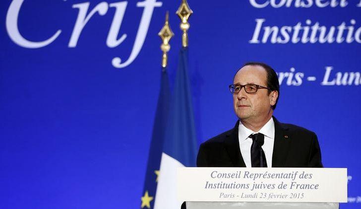 François Hollande lors du dîner du Crif, en février 2015.