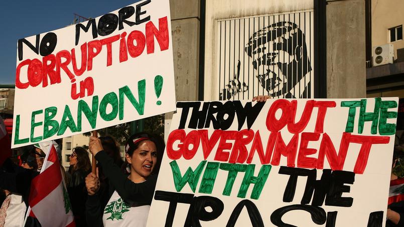 Manifestation en mars dernier au Liban contre la corruption. 92 % des Libanais pensent que la corruption a augmenté dans leur pays récemment.