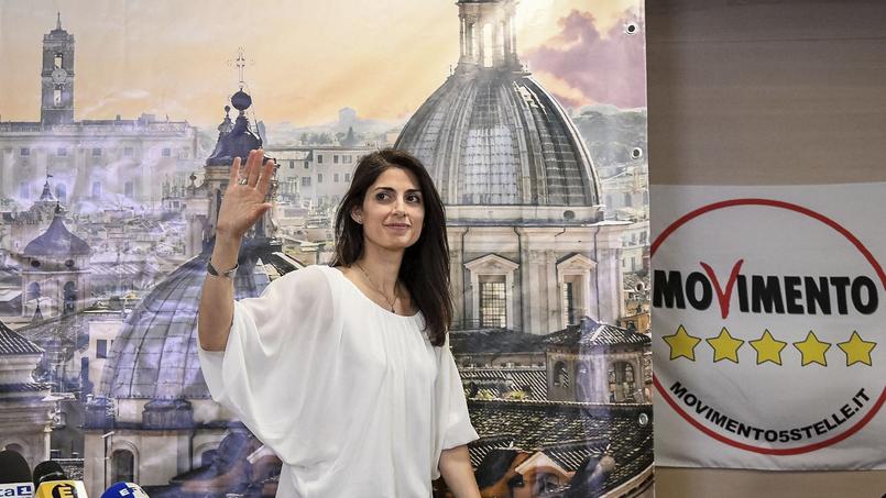Virginia Raggi, la candidate du Mouvement 5 étoiles, a 67 % des voix, plus du double de son rival démocrate, Roberto Giachetti.