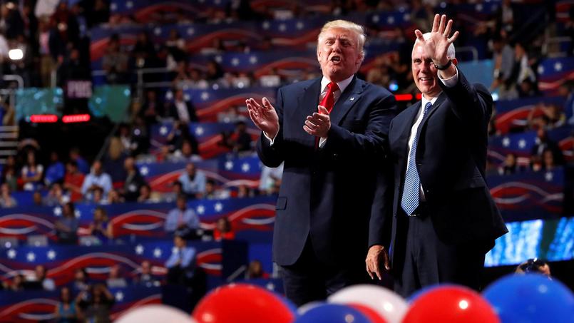 Donald Trump et son colistier Mike Pence, jeudi à Cleveland