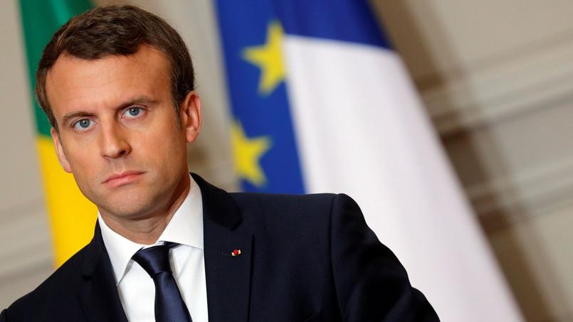 Emmanuel Macron avant une conférence de presse à l'Élysée, le 12 juin.