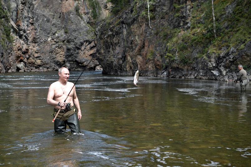 Comme à son habitude, Vladimir a montré sa passion pour la pêche.