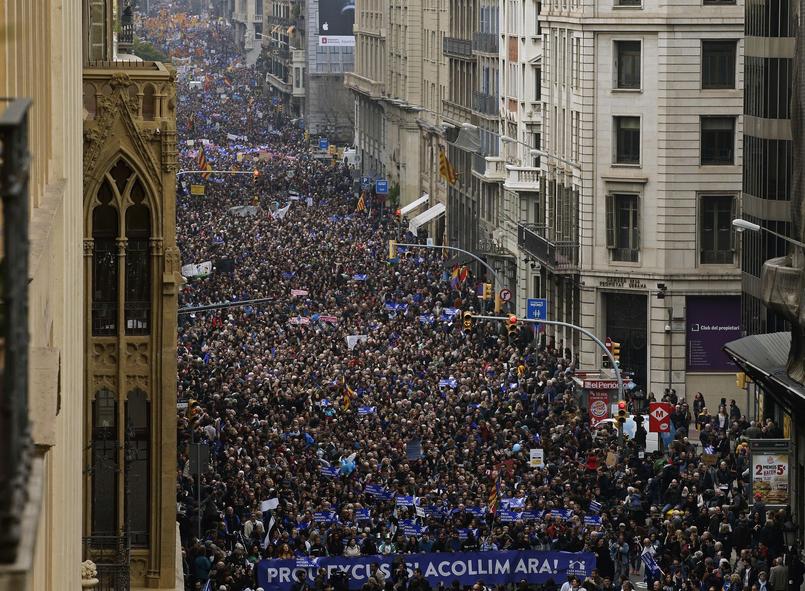 160.000 personnes ont manifesté dans les rues de Barcelone.