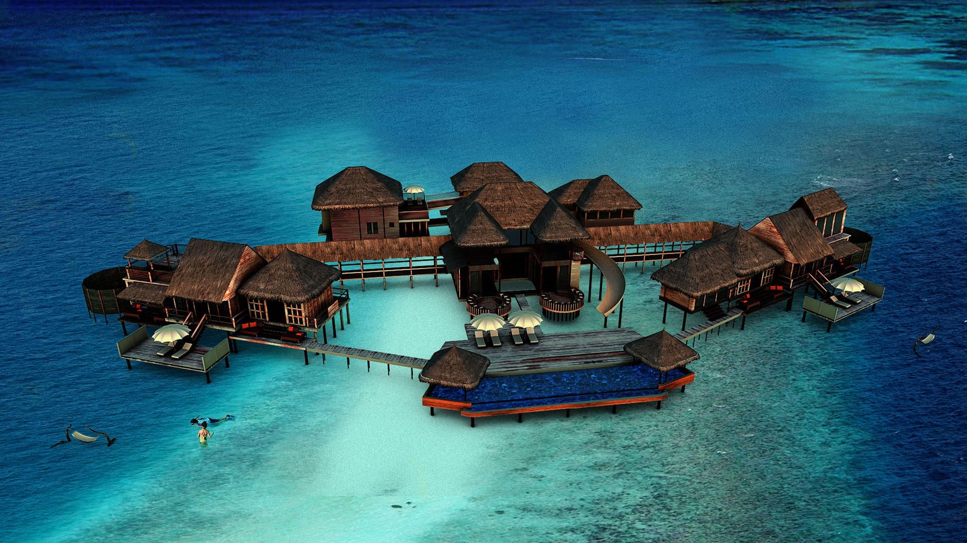 Aux Maldives, la plus grande villa sur pilotis