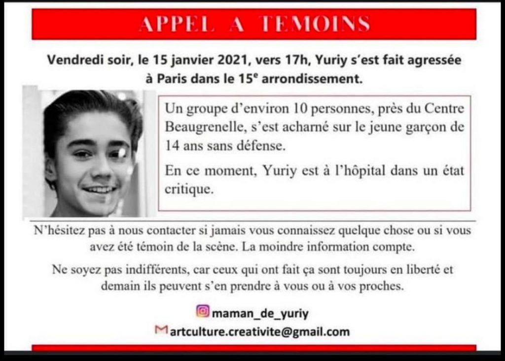 Paris Un Ado Plonge Dans Le Coma Pendant Une Semaine Apres Une Violente Agression