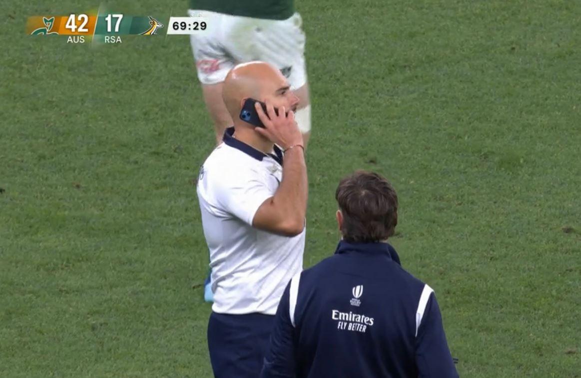 Rugby : quand l’arbitre d’Australie-Afrique du Sud doit téléphoner en plein match