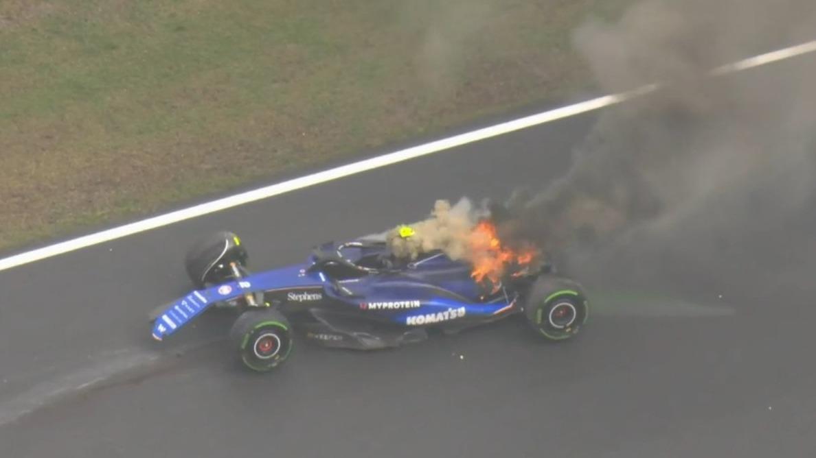 F1 : en vidéo, le crash impressionnant de Sargeant, obligé de s’extraire de son véhicule en feu