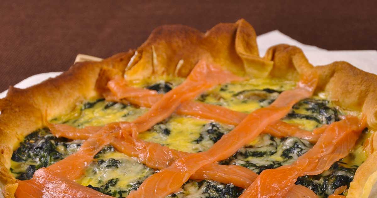 Tarte aux épinards et au saumon