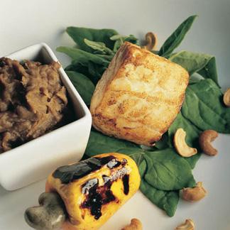 Poisson à la purée de haricots rouges