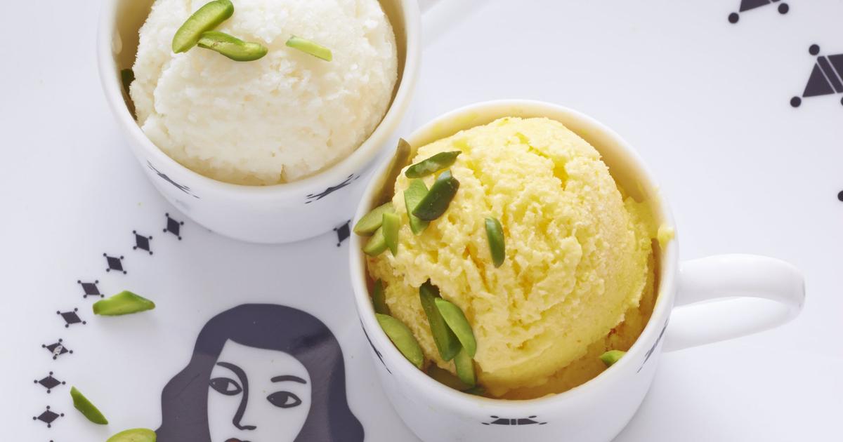 Glaces au safran et à la rose