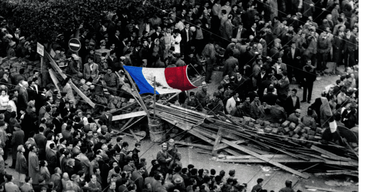 Photographie argentique 1960 Algérie Semaine des barricades
