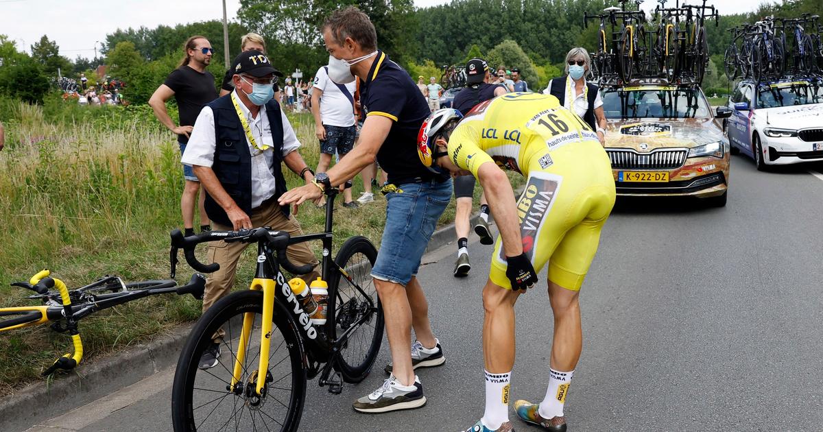 Tour de France : lourde chute puis collision évitée de peu avec un véhicule, la double frayeur du maillot jaune Wout Van Aert