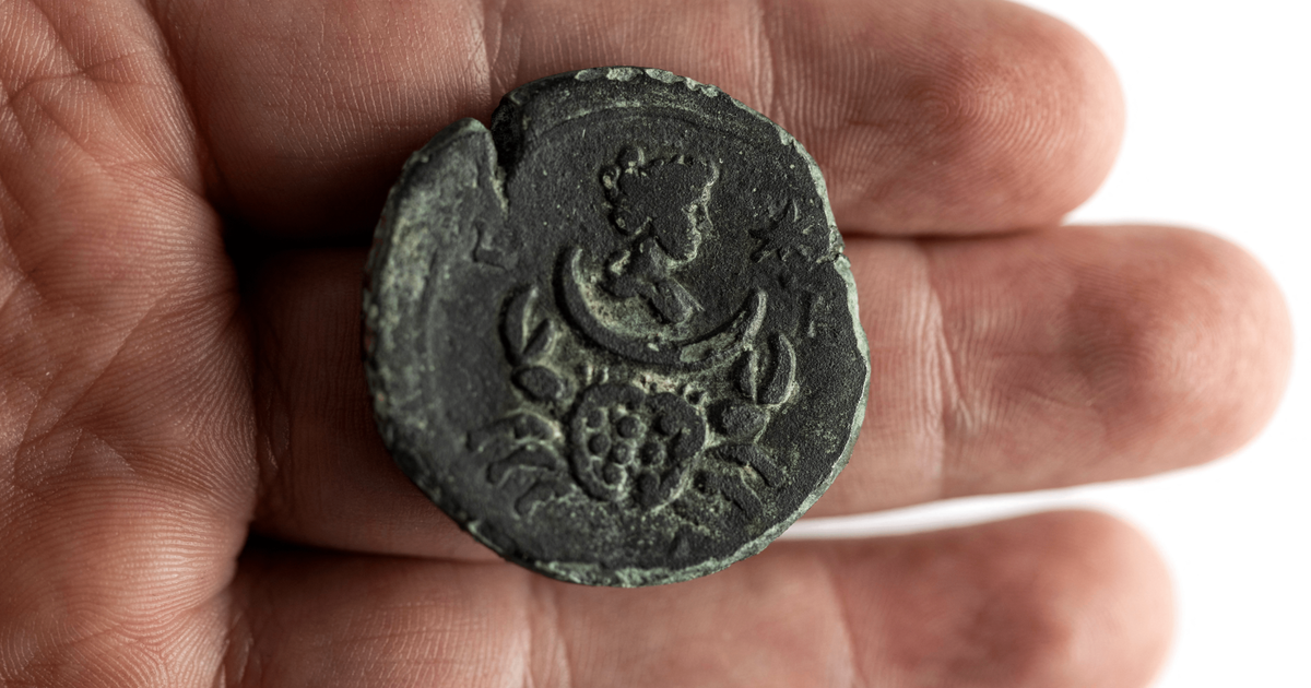 A coin with the effigy of the Roman goddess Luna discovered off the coast of Israel