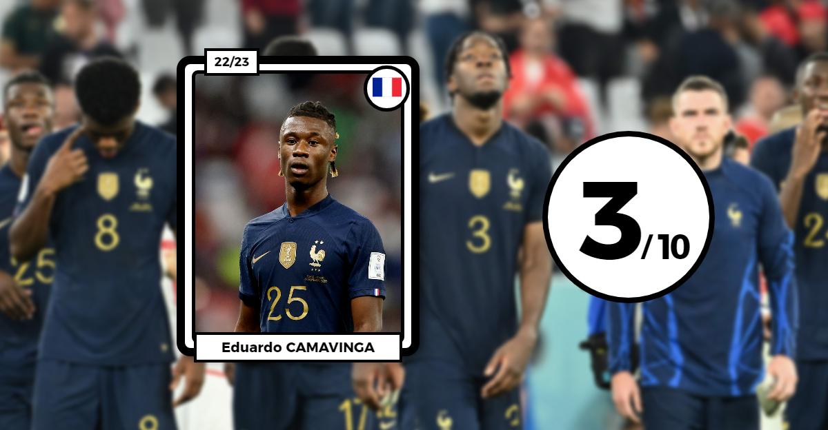 Blues notes against Tunisia.  Camavinga, the symbol of the sinking of the French hairdressers