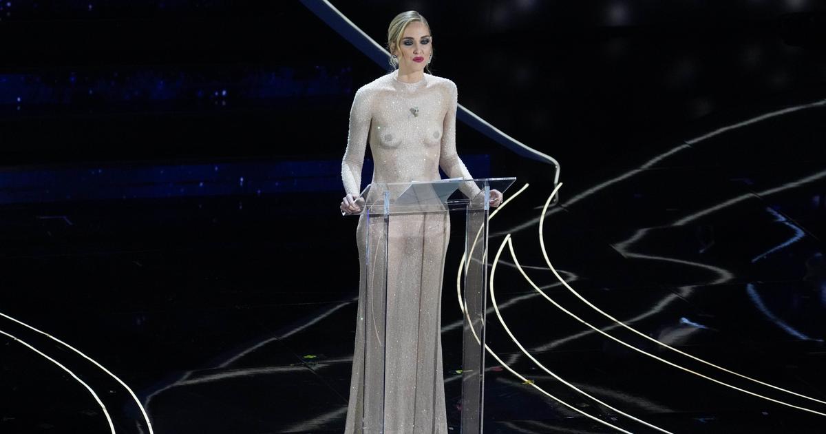 Chiara Ferragni et la troublante robe aux seins apparents inaugurent le Festival de Sanremo