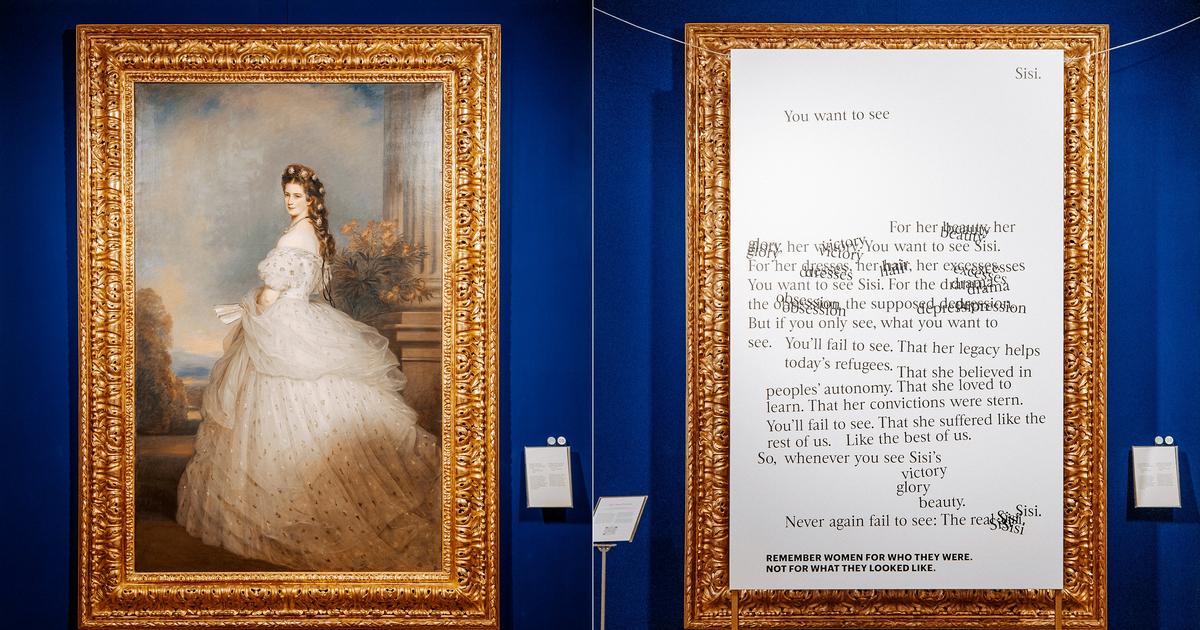 An ephemeral creation covers a portrait deemed too coquettish and reductive of Empress Sissi