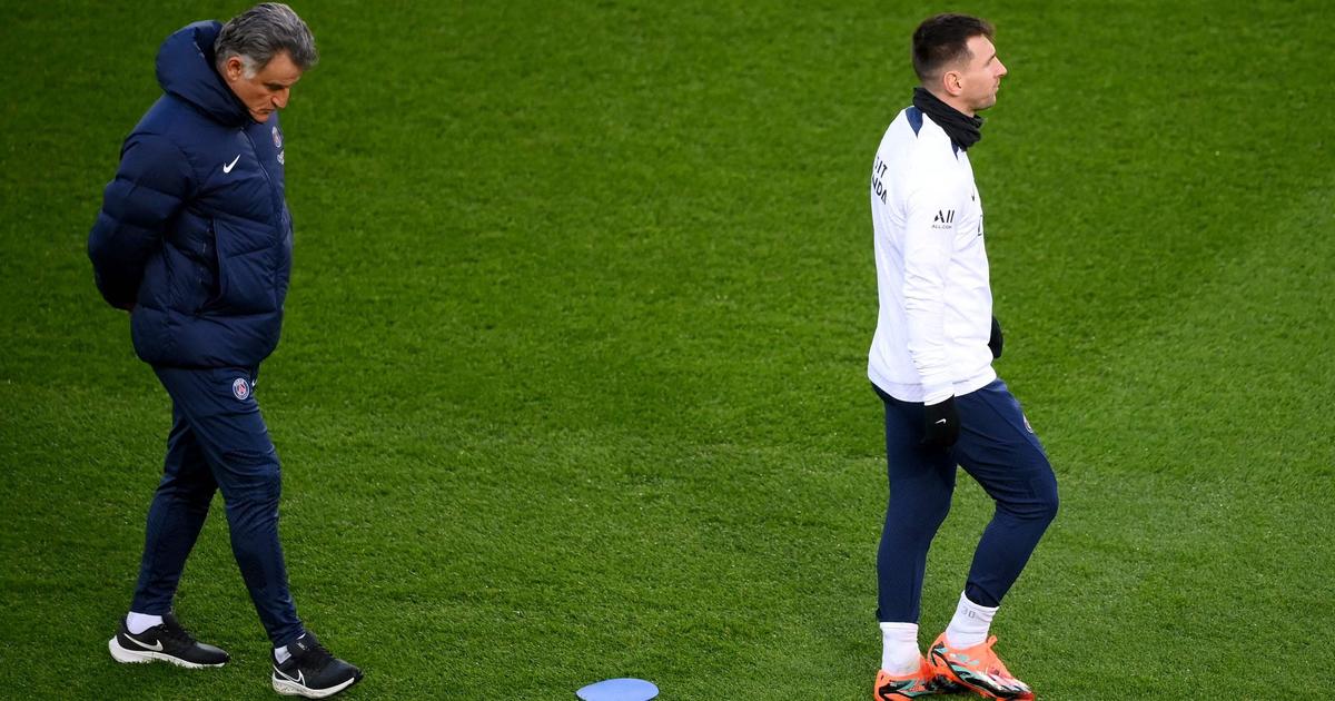 blur around Lionel Messi who left PSG training prematurely last Tuesday
