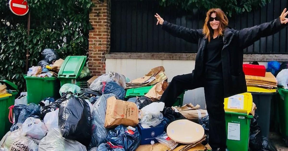 Après sa polémique sur les éboueurs, Carla Bruni pose au beau milieu des poubelles à Paris