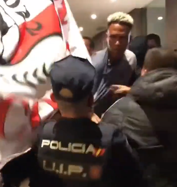 big altercation between players from Peru and the Spanish police