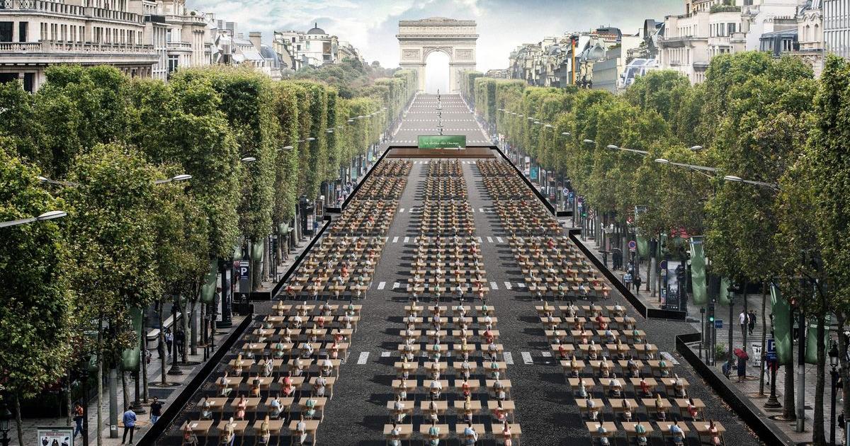 World record for the largest dictation on the Champs-Élysées reached! 