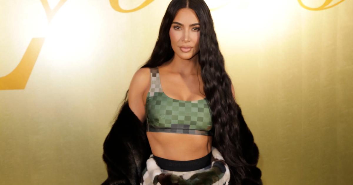 Kim Opted For a More Covered Look at Louis Vuitton  See Everything Kim  Kardashian Wore at Paris Fashion Week  POPSUGAR Fashion Photo 2