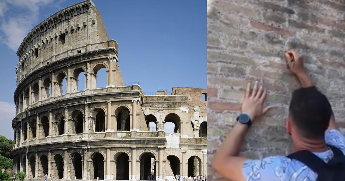Un turista ricercato dalla polizia italiana per aver vandalizzato il Colosseo
