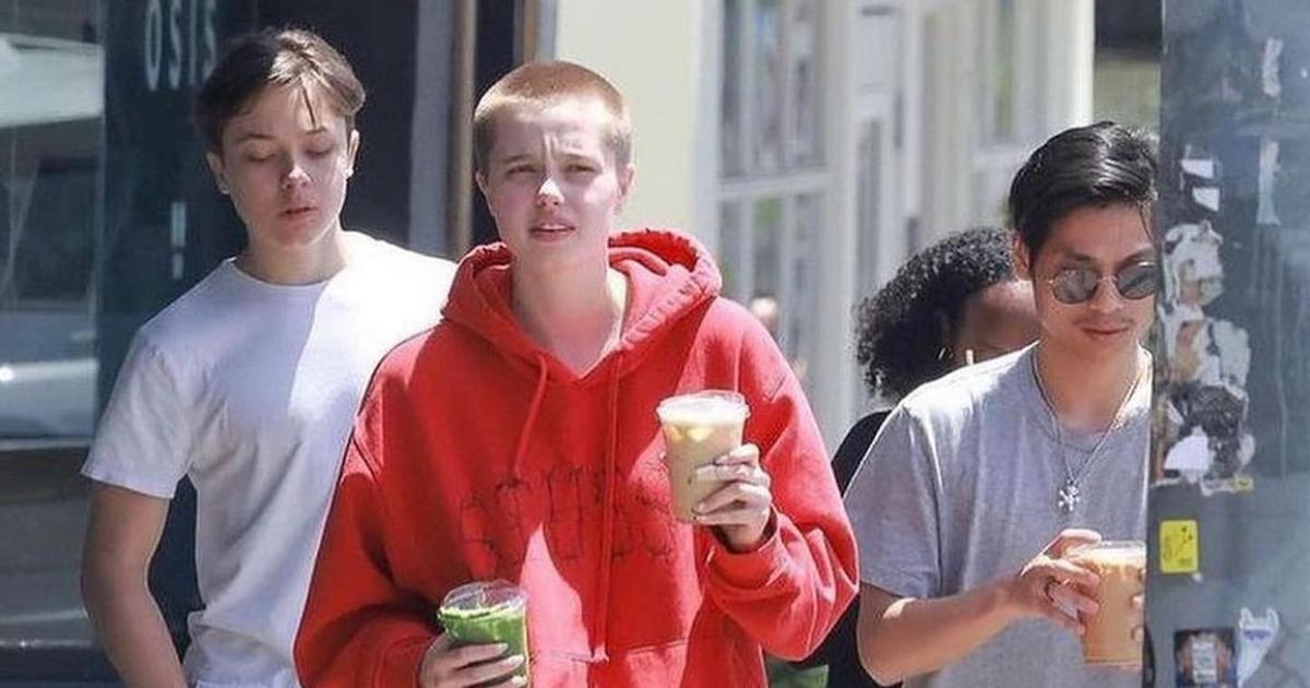 Knox Jolie-Pitt, 14, and looks just like her dad Brad, is seen with her ...