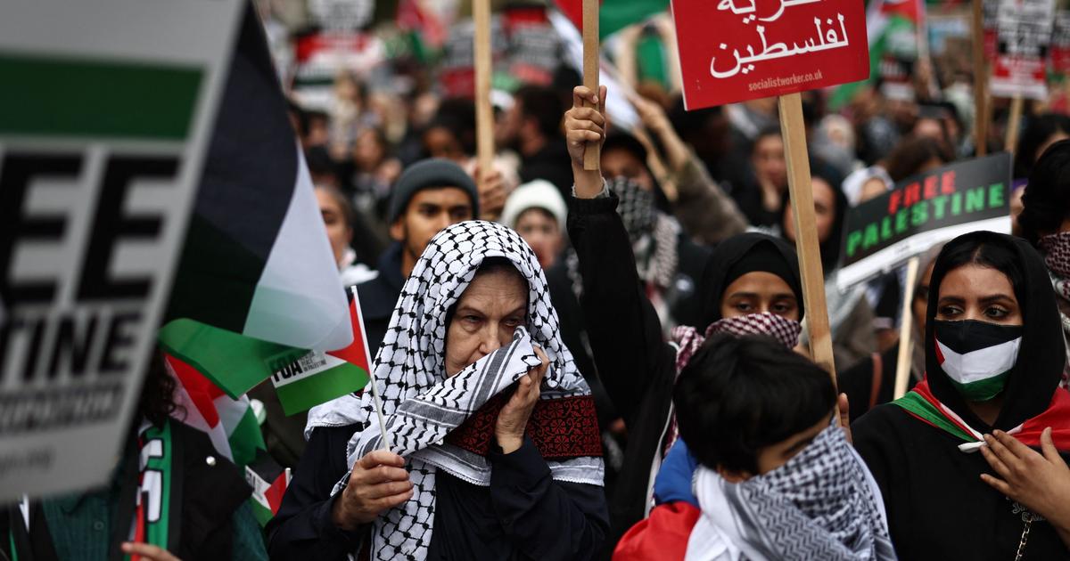 Thousands of demonstrators marched in London demanding a ceasefire in Gaza