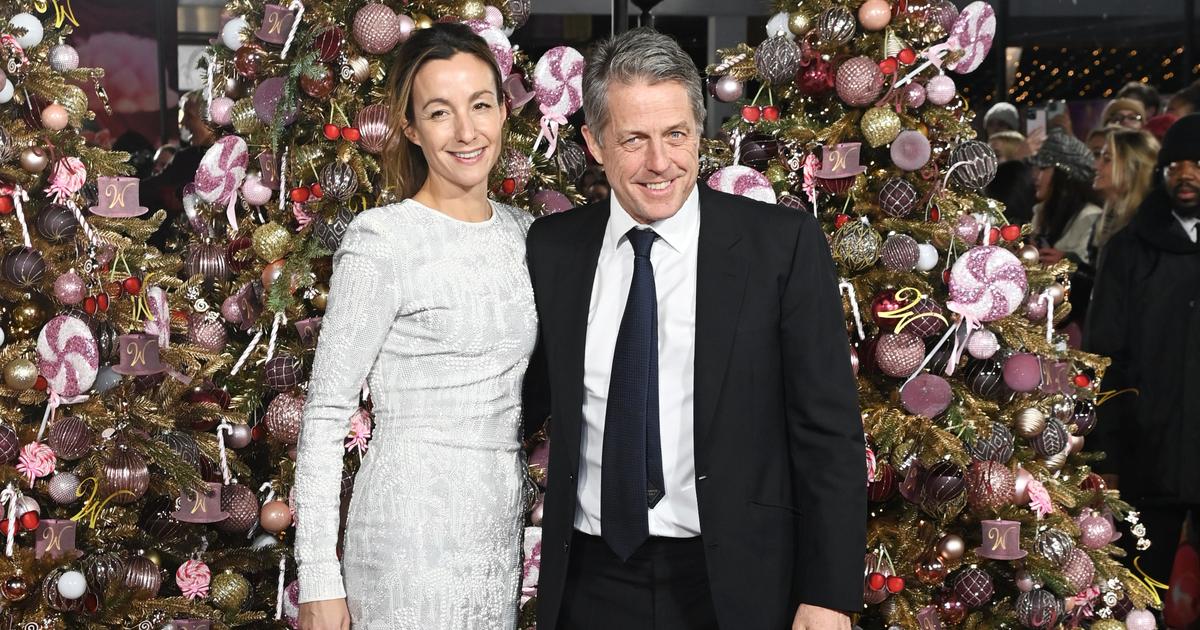 Hugh Grant and his wife Anna Eberstein have rarely appeared together on the London red carpet