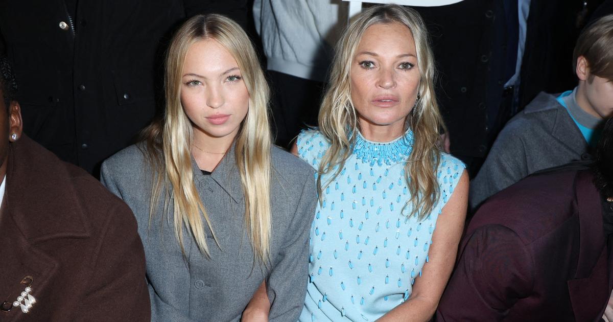 Kate Moss and her daughter Lila, the accomplice duo on the front row of ...