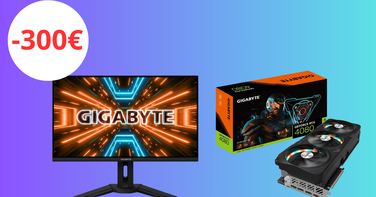 Price drop!  -300 euros for a GeForce RTX 4080 gaming kit and a PC LED screen.