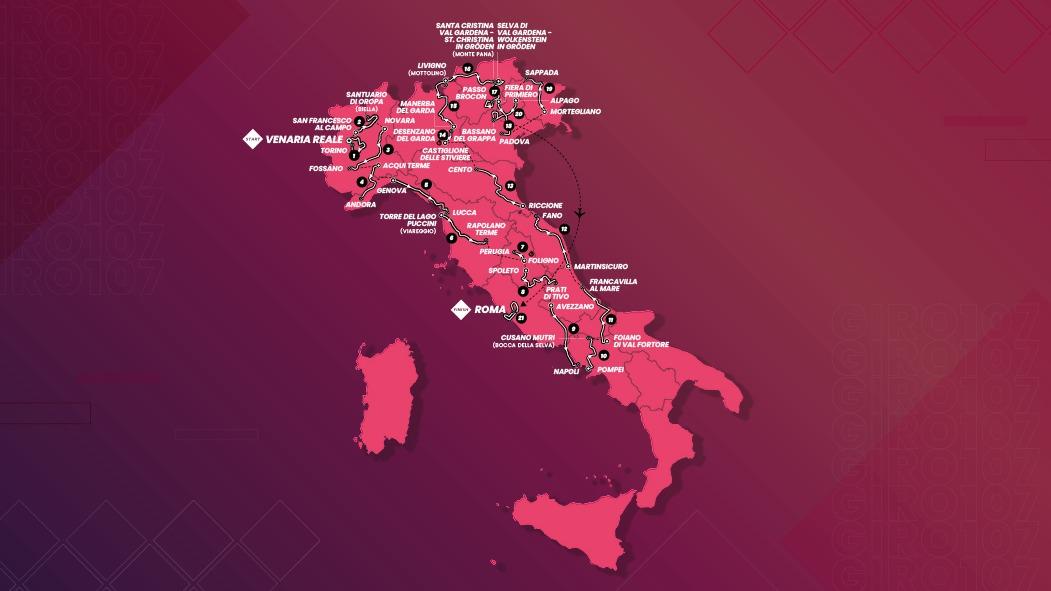 Regarder la vidéo Tour d’Italie: la carte des 21 étapes