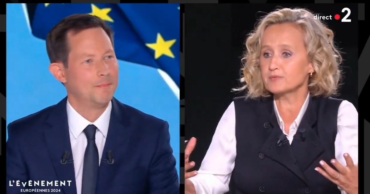 Regarder la vidéo «C’est le happening permanent votre campagne!» : tensions entre François-Xavier Bellamy et Caroline Roux en direct sur France 2
