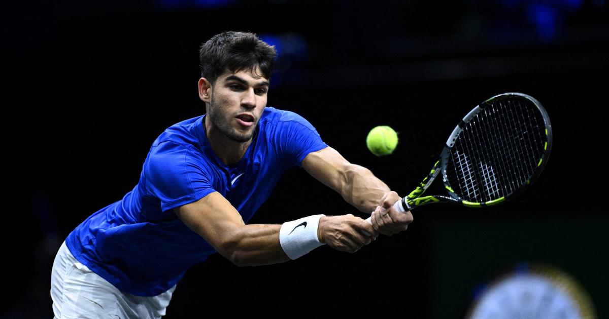 Regarder la vidéo Tennis : Mpetshi Perricard battu par Alcaraz au 1er tour à Pékin