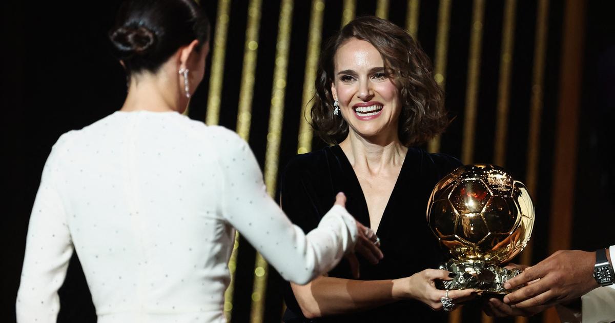 Wearing a blue velor robe for one night and two nights, Natalie Portman becomes a sensation at the Ballon d’Or ceremony