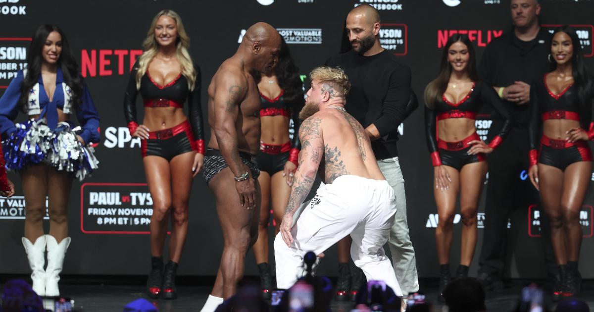 Boxe: en vidéo, la gifle de Mike Tyson à Jake Paul lors de leur ultime face-à-face avant de monter sur le ring