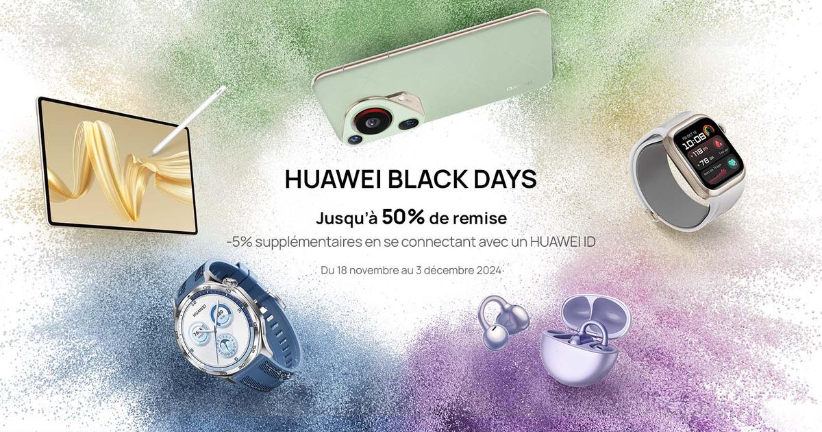 Huawei Black Days : et si c’était le moment de se faire plaisir jusqu’à 50% de remise avant le Black Friday ?