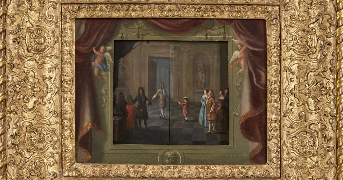 A mechanical table on the education of Louis XV exhibited at the Palace of Versailles