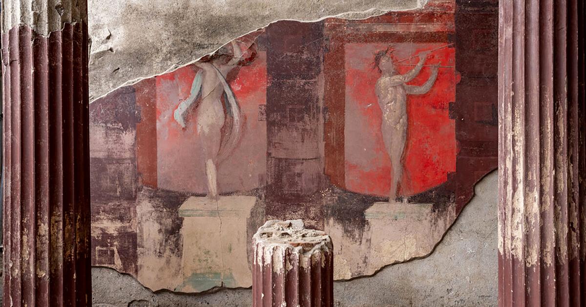 Lesles archéologues de pompéi découvrent des fresques rares illustrant les rites des adeptes de dionysos