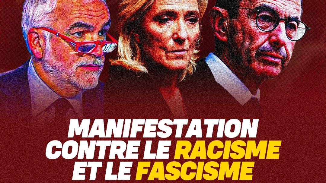 «Faites partir les racistes et les fascistes» : une nouvelle affiche de LFI cible Retailleau, Le Pen et Praud
