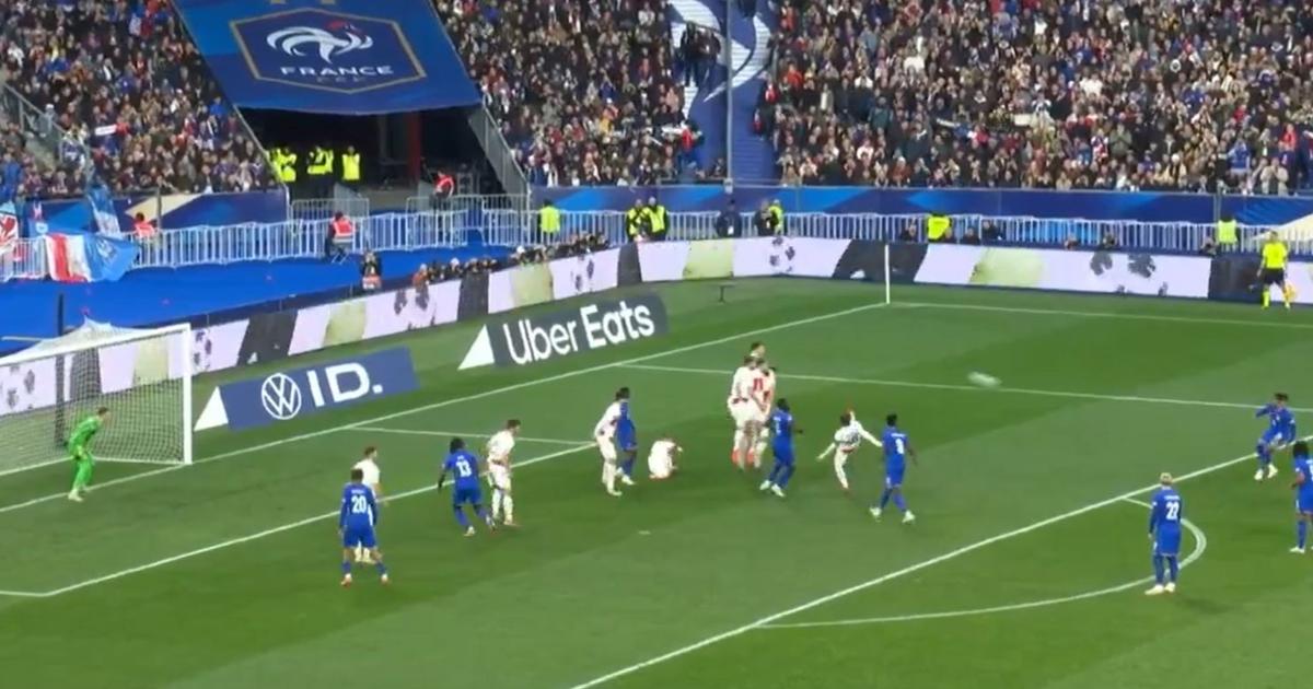 France-Croatie : en vidéo, le coup franc magistral d’Olise qui ouvre le score pour les Bleus