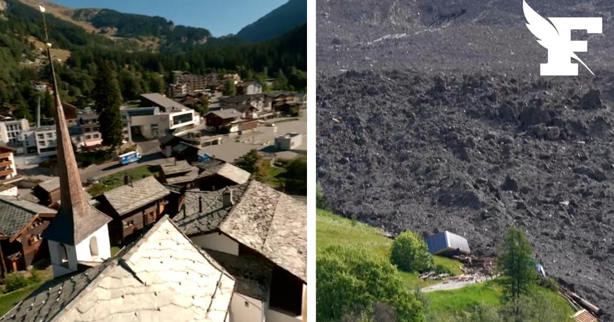 Suisse : les images du village dévasté de Blatten, avant et après le gigantestque éboulement