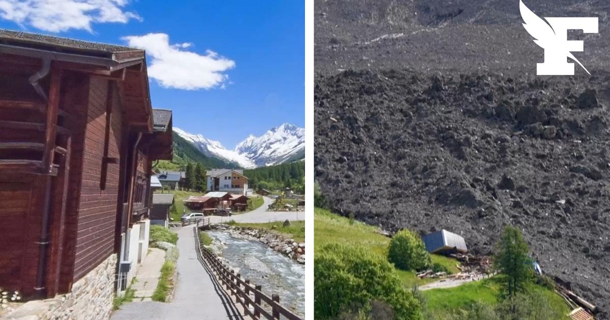 Suisse : les images du village dévasté de blatten, avant et après le gigantesque éboulement