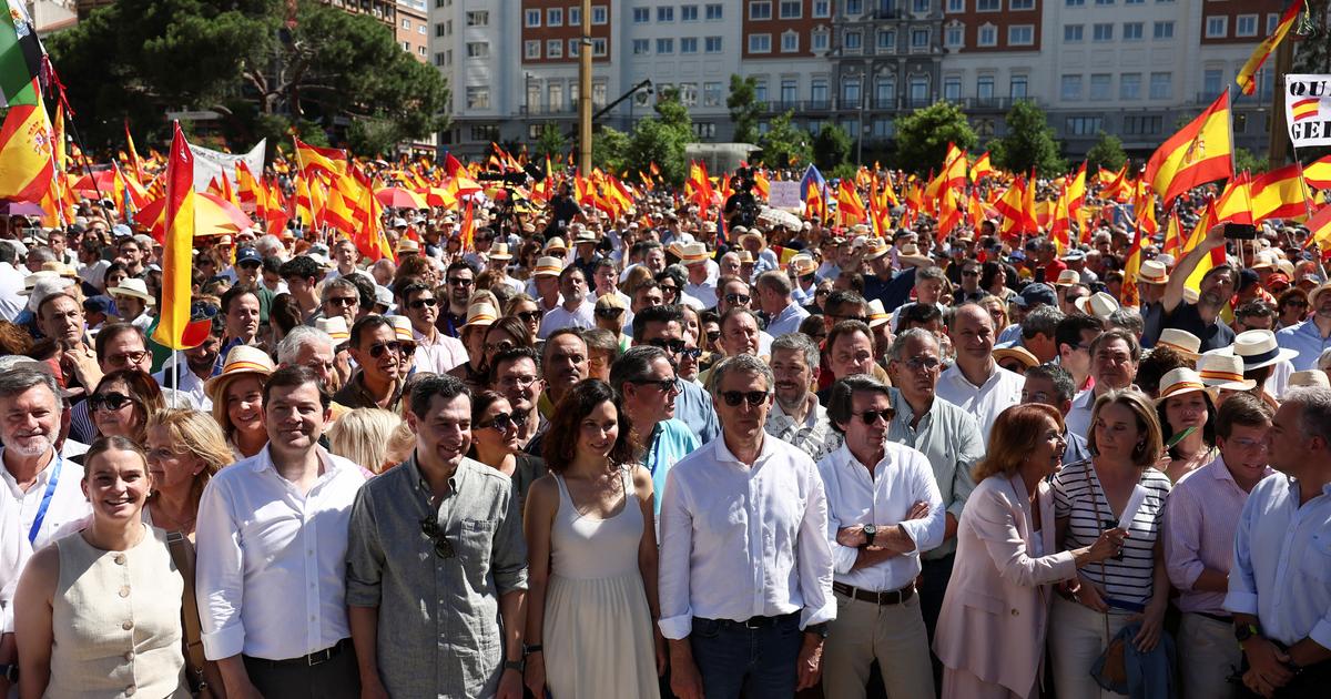 «Mafia ou Démocratie» : à Madrid, une grande manifestation contre Pedro Sánchez accusé de corruption