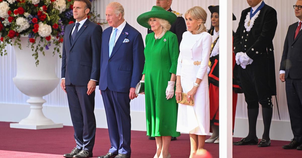 Coups de canon, cortège de carrosses, garde d’honneur... L’accueil royal du couple Macron au château de Windsor