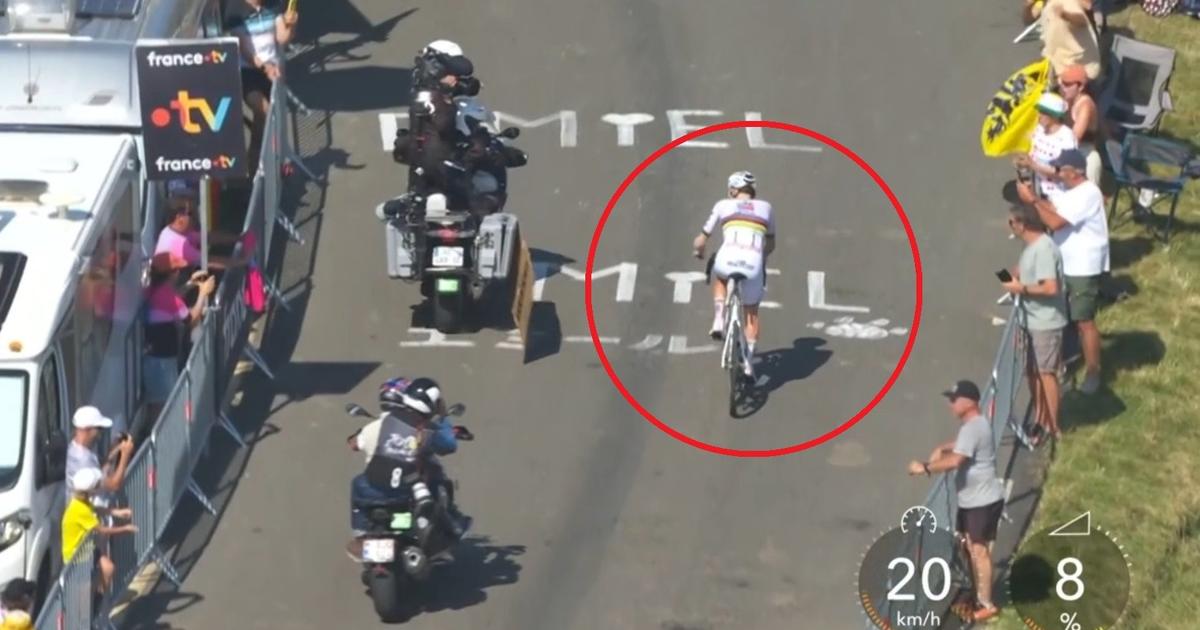 Tour de France : lâ€™image insolite de Pogacar dans Hautacam avertissant une moto...